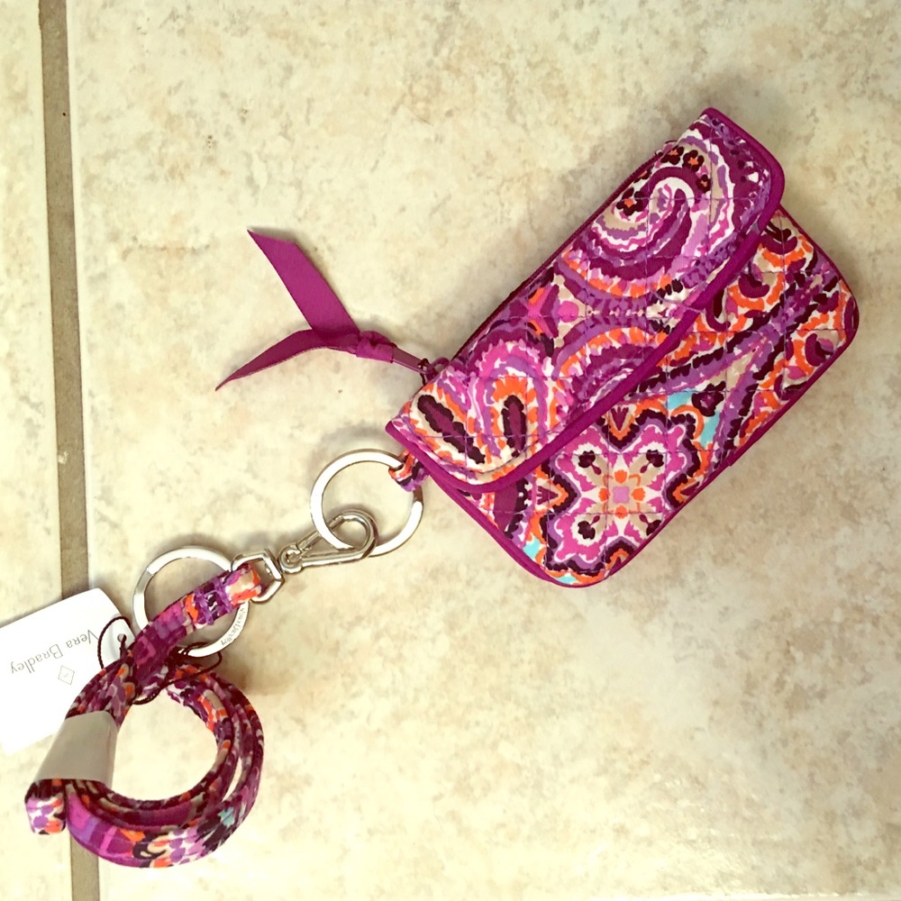 NWT Vera Bradley Jen Zip ID with Lanyard